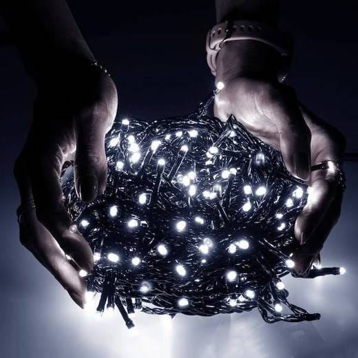 Lampki choinkowe zewnętrzne, stałe świecenie, 400 LED, białe zimne