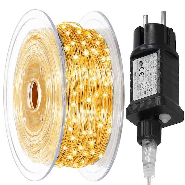 Lampki na druciku, na prąd,1000 LED, zewnętrzne / wewnętrzne, 100m