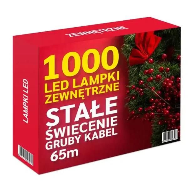 1000 LED Lampki led, 80m, zewnętrzne, IP44, wybór koloru