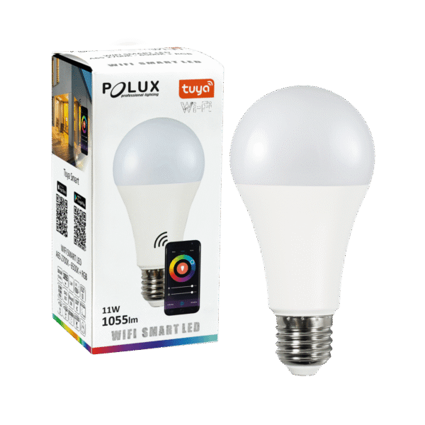 Żarówka LED A65 E27 11W 1055lm POLUX 2700K-6500K RGB Smart WiFi TUYA