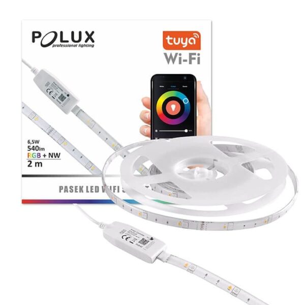 Taśma LED WIFI Smart 2m 6,5W 4000K 540lm RGB IP65 TUYA Polux