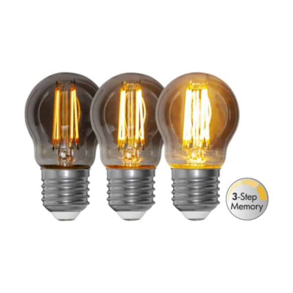 Żarówka G45 2,9W SOFT GLOW SMOKE 3-stopnie mocy 2200K