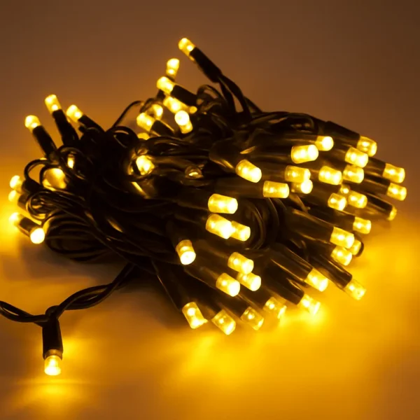 Lampki profesjonalne 10m bardzo ciepłe, 100 LED, czarny kabel, System PRO IP67