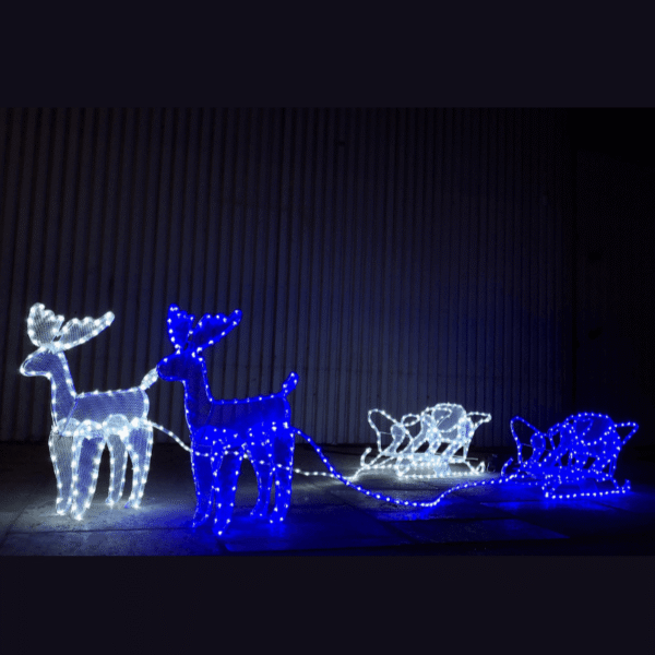 Renifer z saniami LED - SIATKA