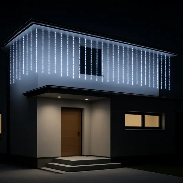 Kurtyna profesjonalna, sople 240 LED, 5m x 0,5m czarny kabel, białe zimne