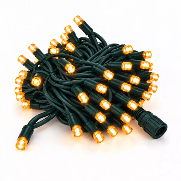 Lampki profesjonalne 10m bardzo ciepłe, 100 LED, zielony kabel, System PRO IP67