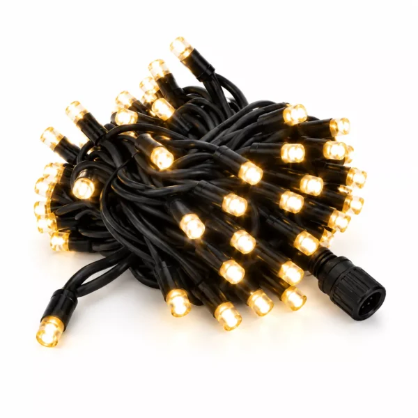 Lampki zewnętrzne 10m białe ciepłe, 100 LED, czarny kabel, System PRO IP67
