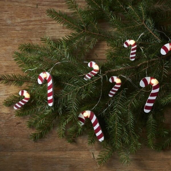 Lampki dekoracyjne, cukierkowe laski na baterie, CANDYCANE