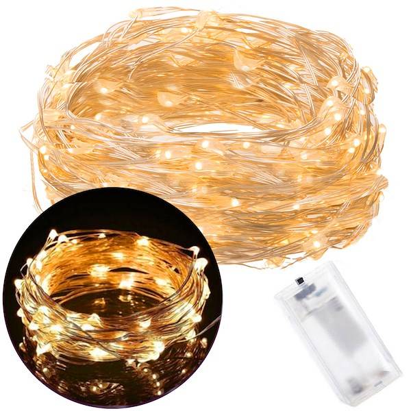 Lampki choinkowe  na baterie druciki mikro LED na baterie - 20 LED
