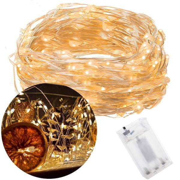Lampki choinkowe na baterie druciki mikro LED na baterie - 50 LED