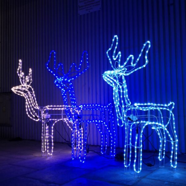 Renifer LED świecący, kręci głową na boki, 120cm XXL