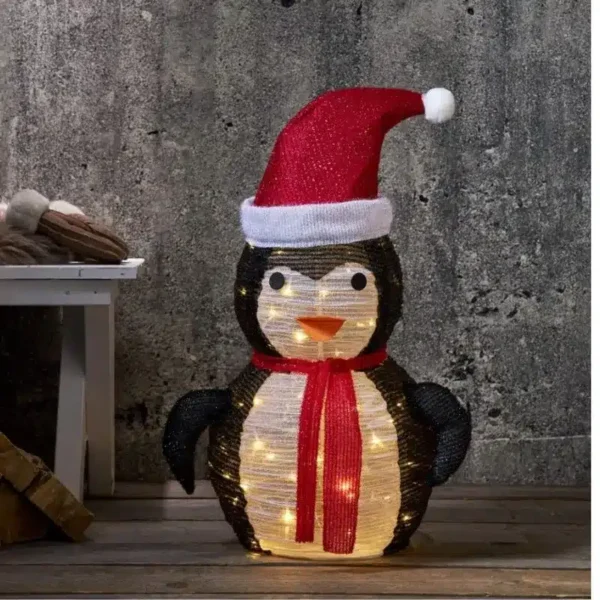 Świecący pingwin na baterie 70cm, figura LED