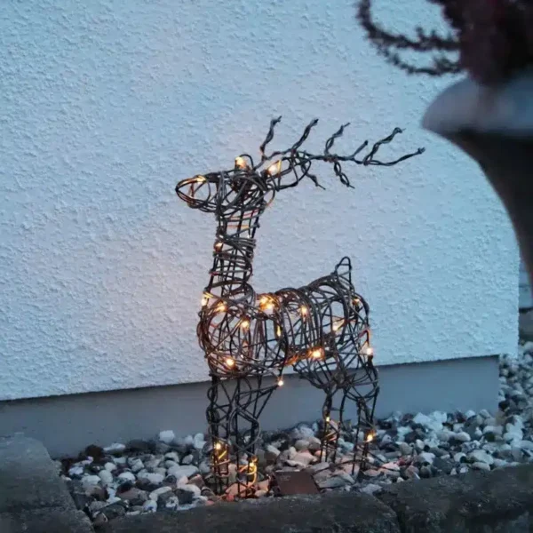 Renifer LED na baterie, lampki białe ciepłe, 55cm