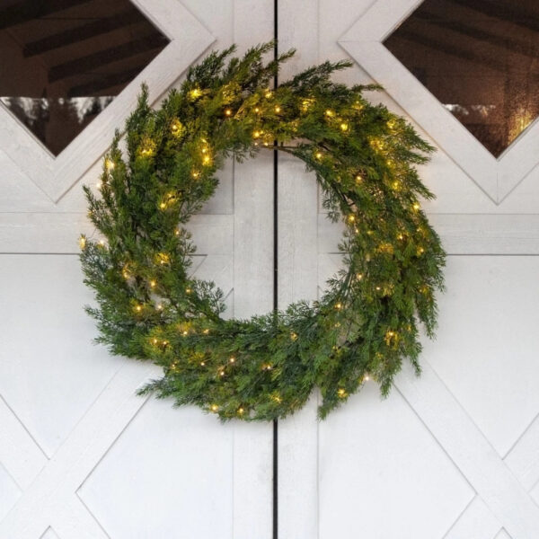 Wieniec z lampkami, THUJA, 80cm, na prąd